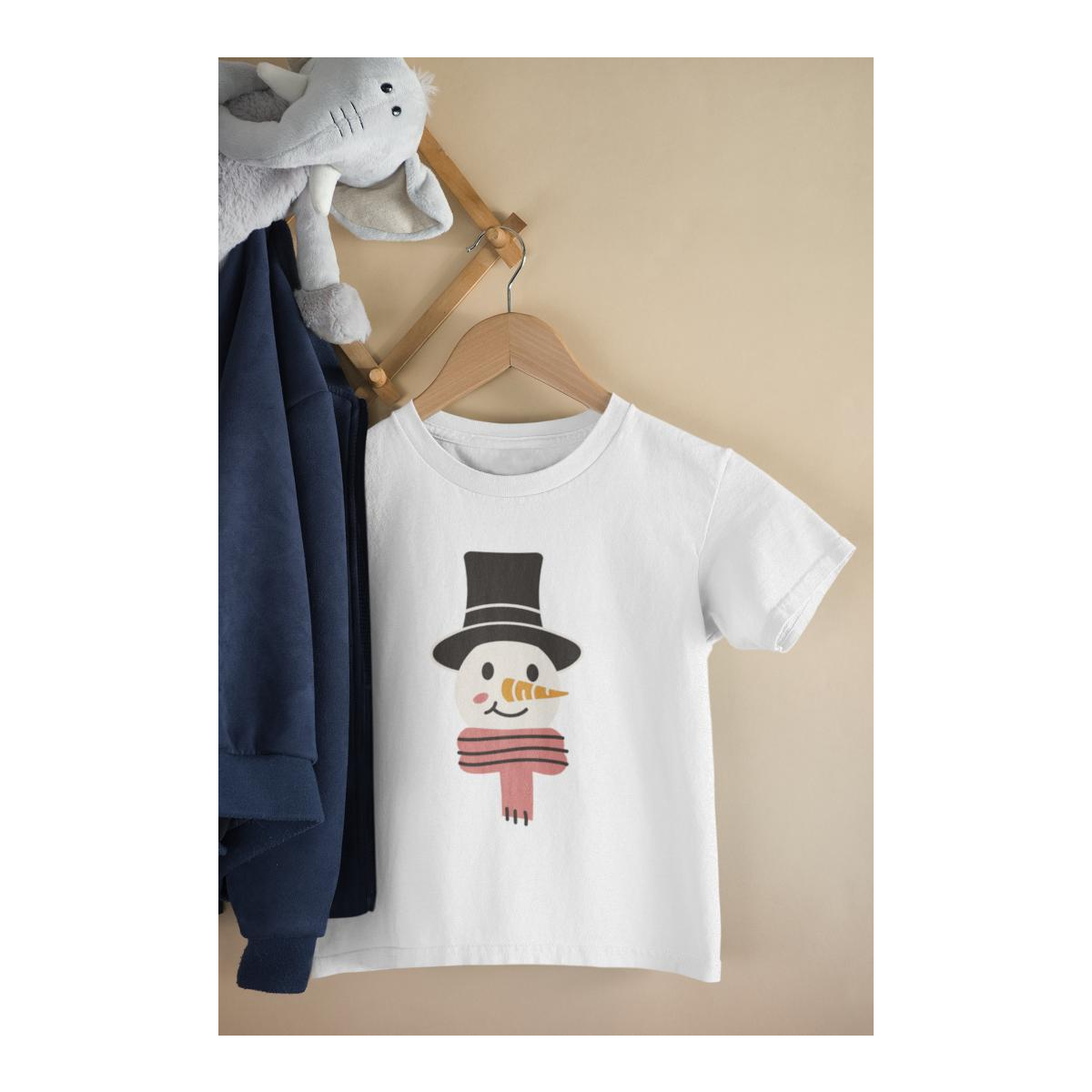 Kinder T-Shirt Schneemann mit Zylinder