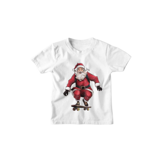 Kinder T-Shirt Skateboard Santa