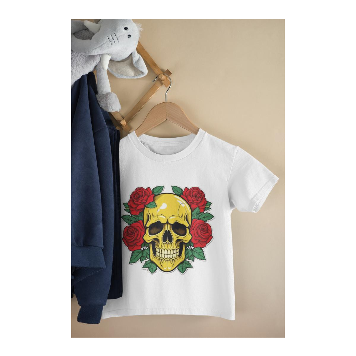 Kinder T-Shirt Skull with Roses