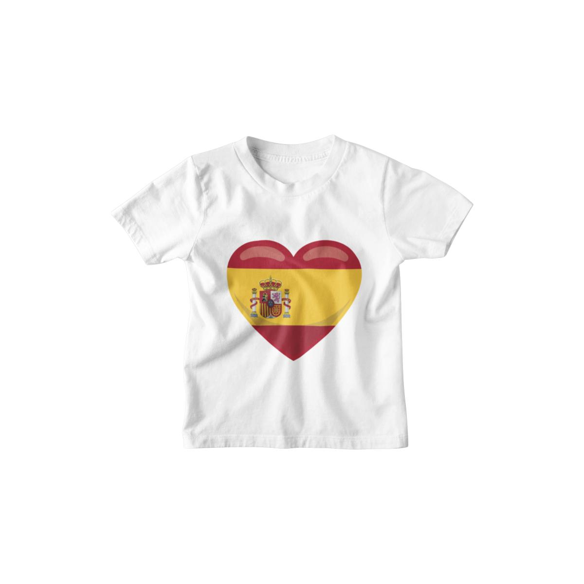 Kinder T-Shirt Spanien Flagge herzform