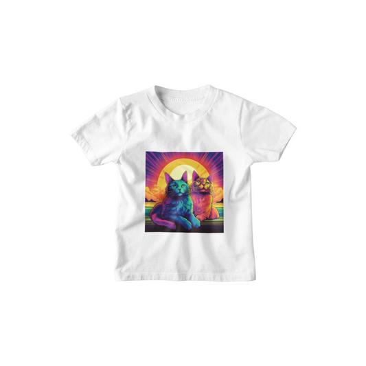 Kinder T-Shirt Vaporwave Cat