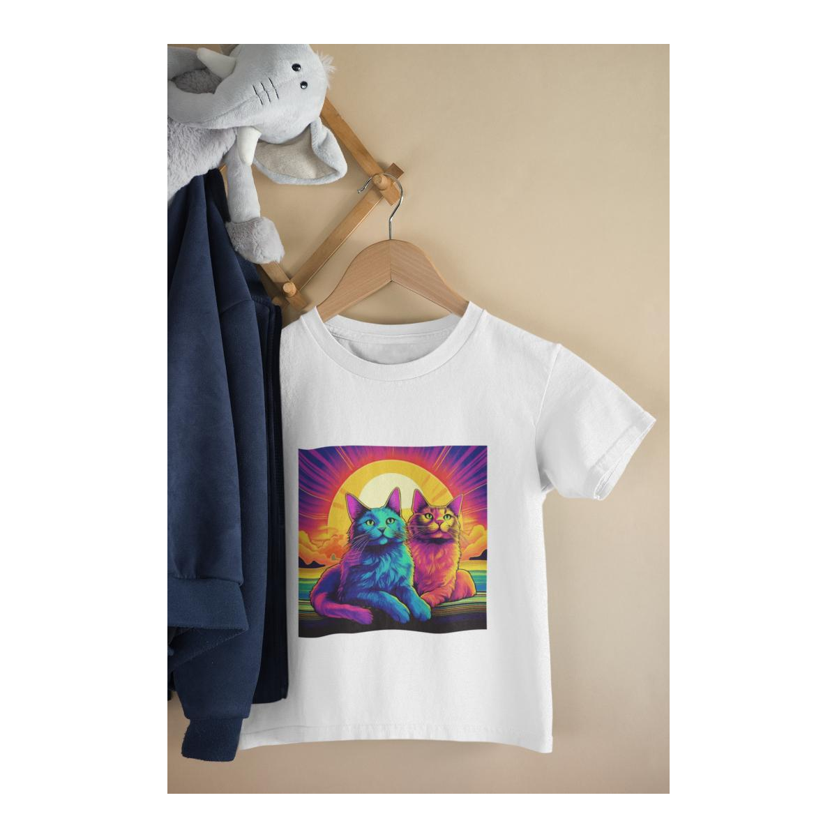 Kinder T-Shirt Vaporwave Cat