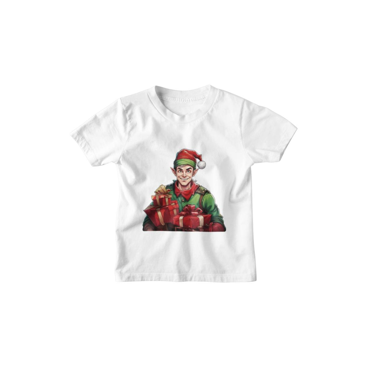 Kinder T-Shirt Weihnachtselfe mit Geschenken