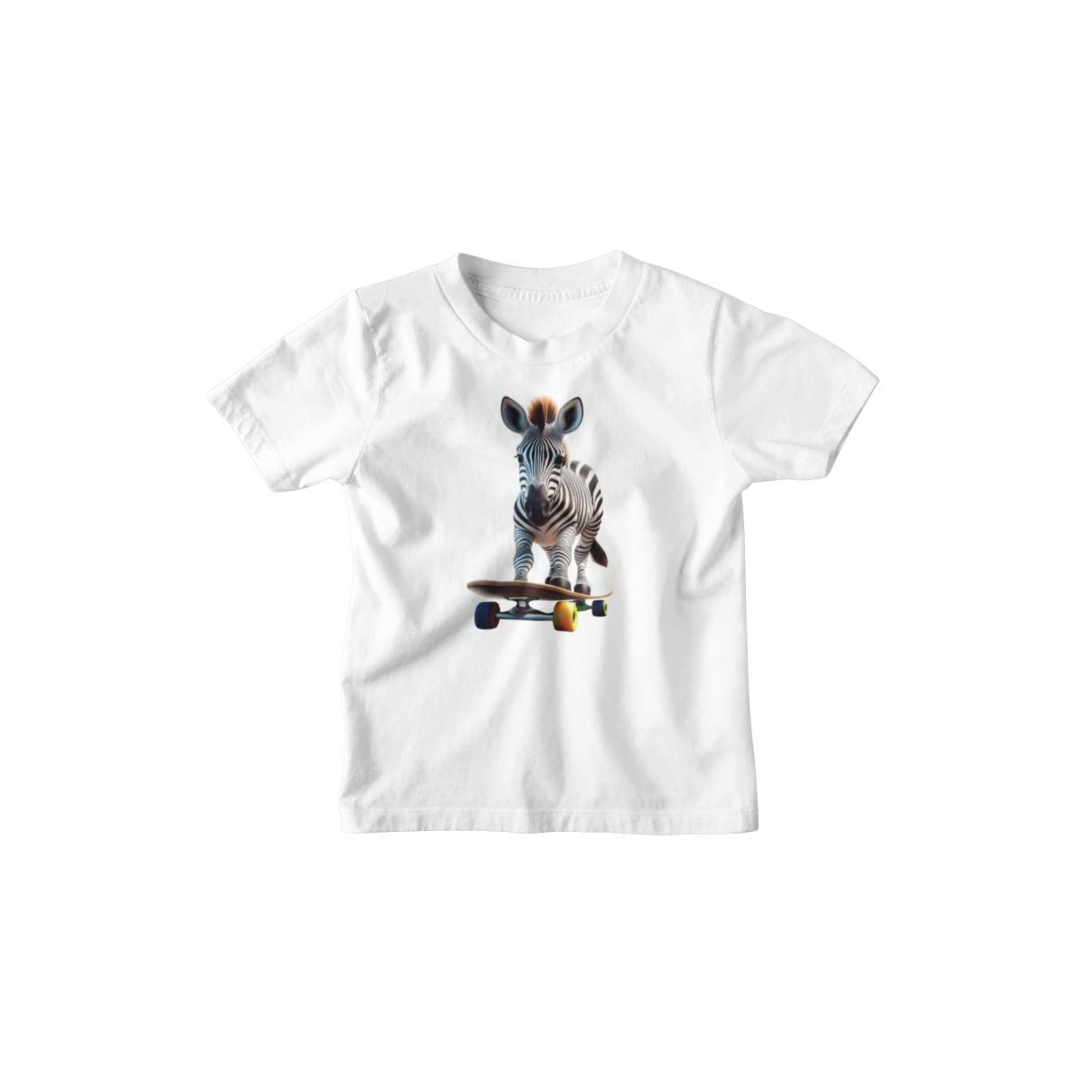 Kinder T-Shirt Zebra fährt auf Skateboard