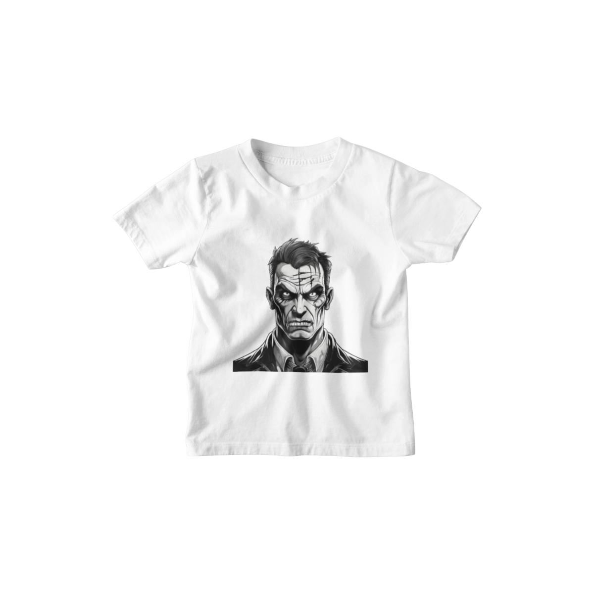 Kinder T-Shirt Black and White Frankenstein