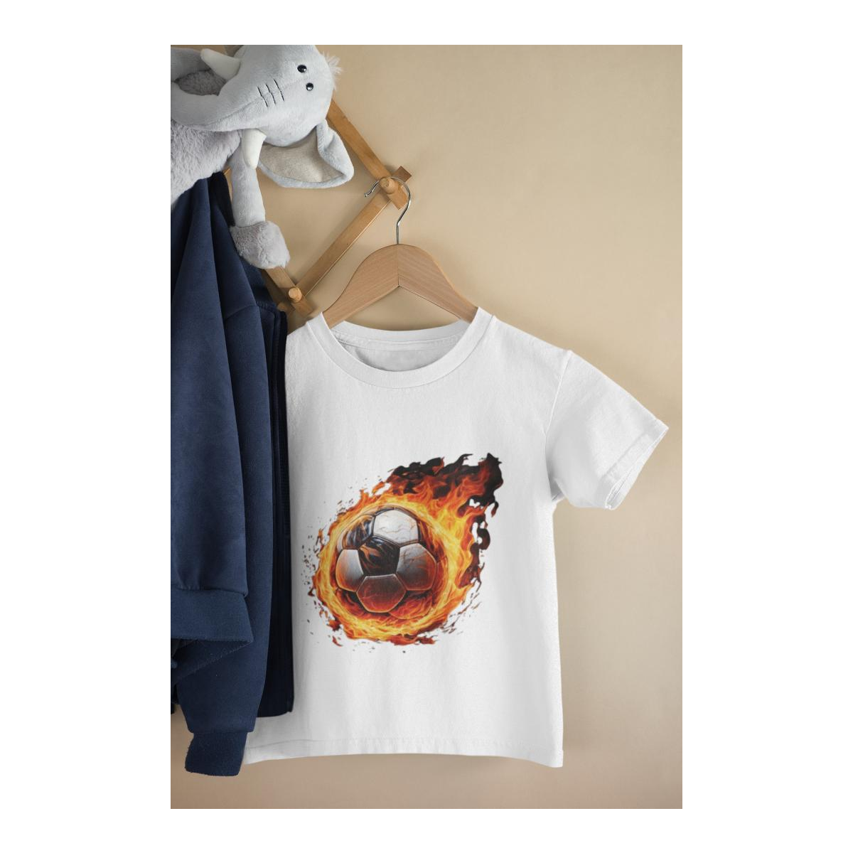 Kinder T-Shirt Brennender Fussball