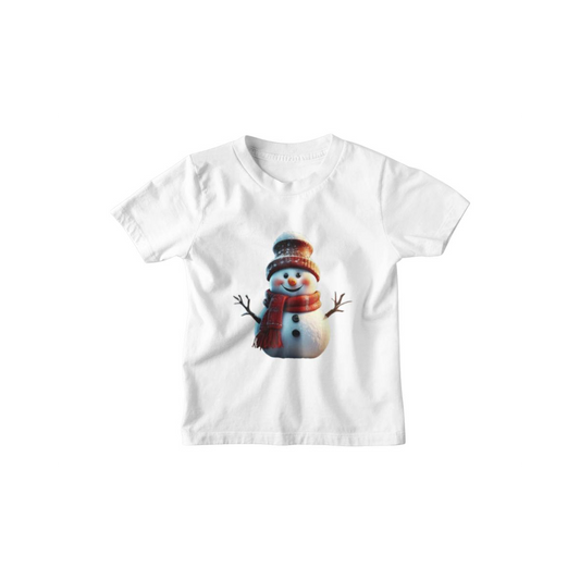 Kinder T-Shirt Fröhlicher Comic Schneemann