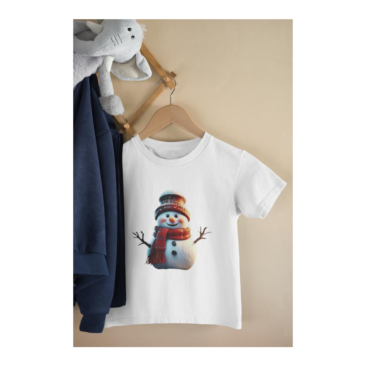 Kinder T-Shirt Fröhlicher Comic Schneemann