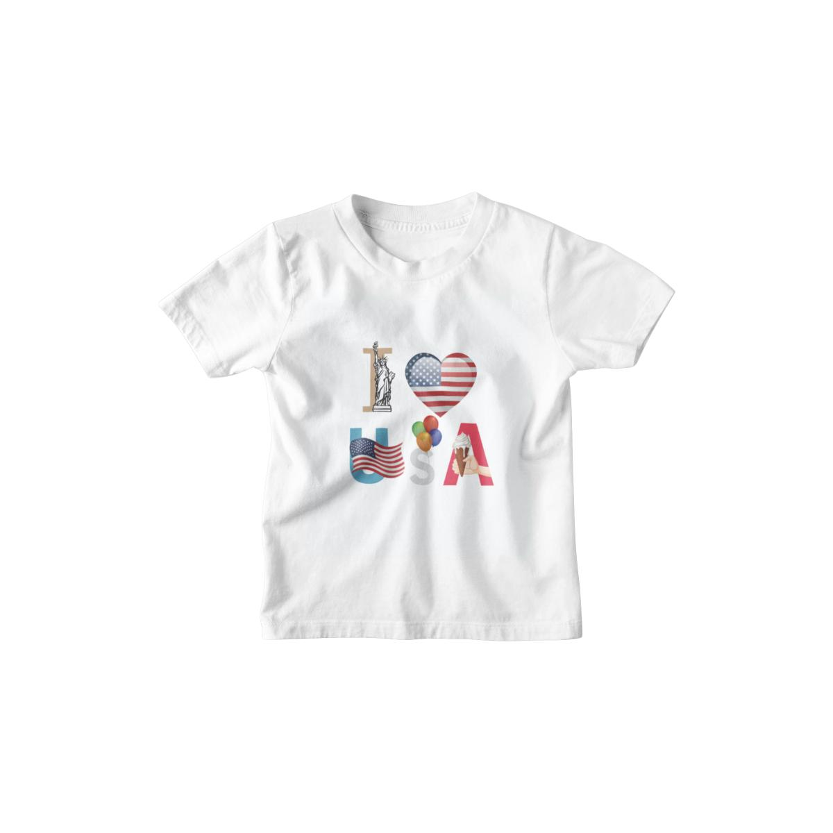 Kinder T-Shirt I Love USA