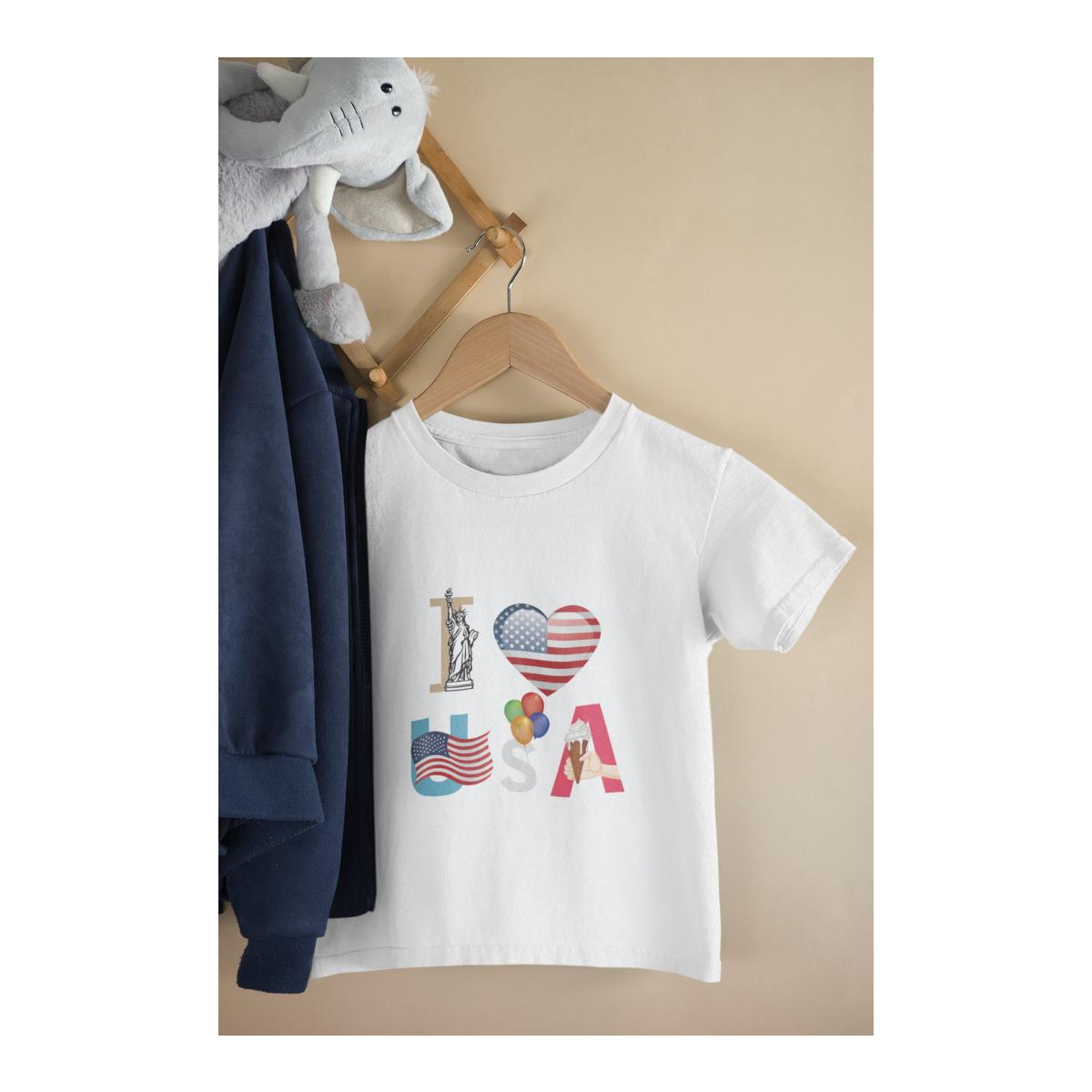 Kinder T-Shirt I Love USA