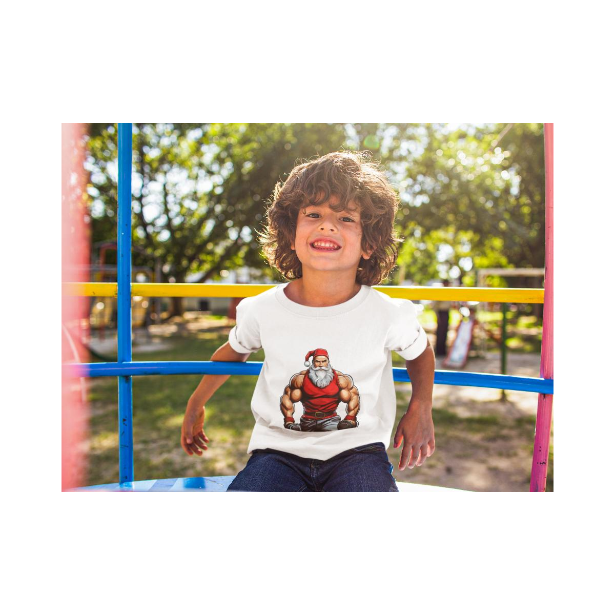 Kinder T-Shirt Muscle Santa