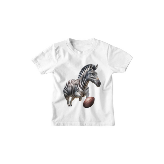 Kinder T-Shirt Süsses Zebra Spielt Rugby