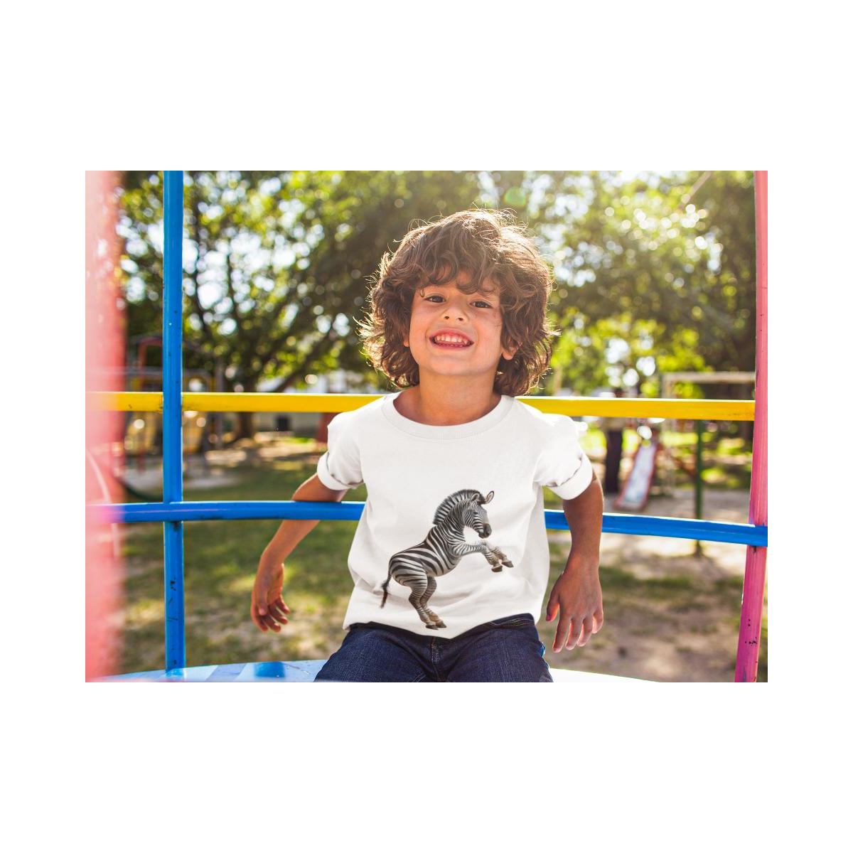 Kinder T-Shirt Süsses Zebra Springt