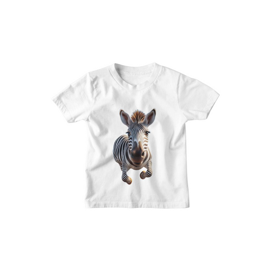 Kinder T-Shirt Süsses Zebra Springt nach Vorne