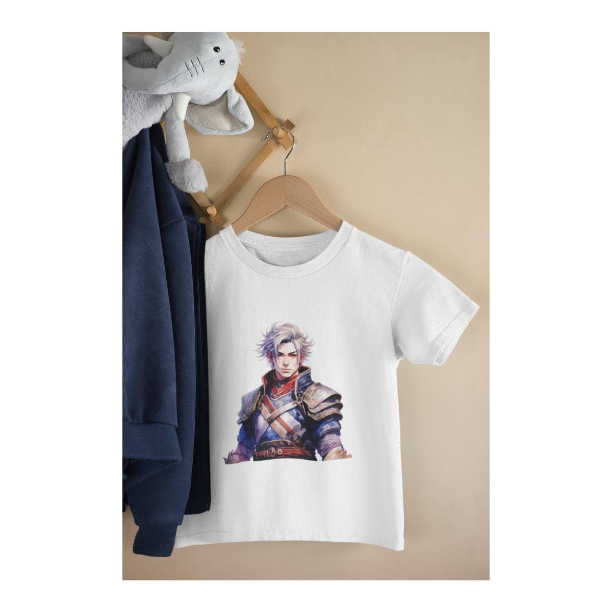 Kinder T-Shirt Watercolor Anime Warrior