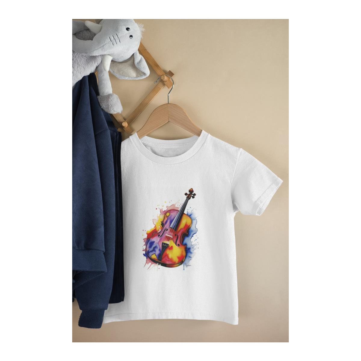 Kinder T-Shirt Watercolor Geige