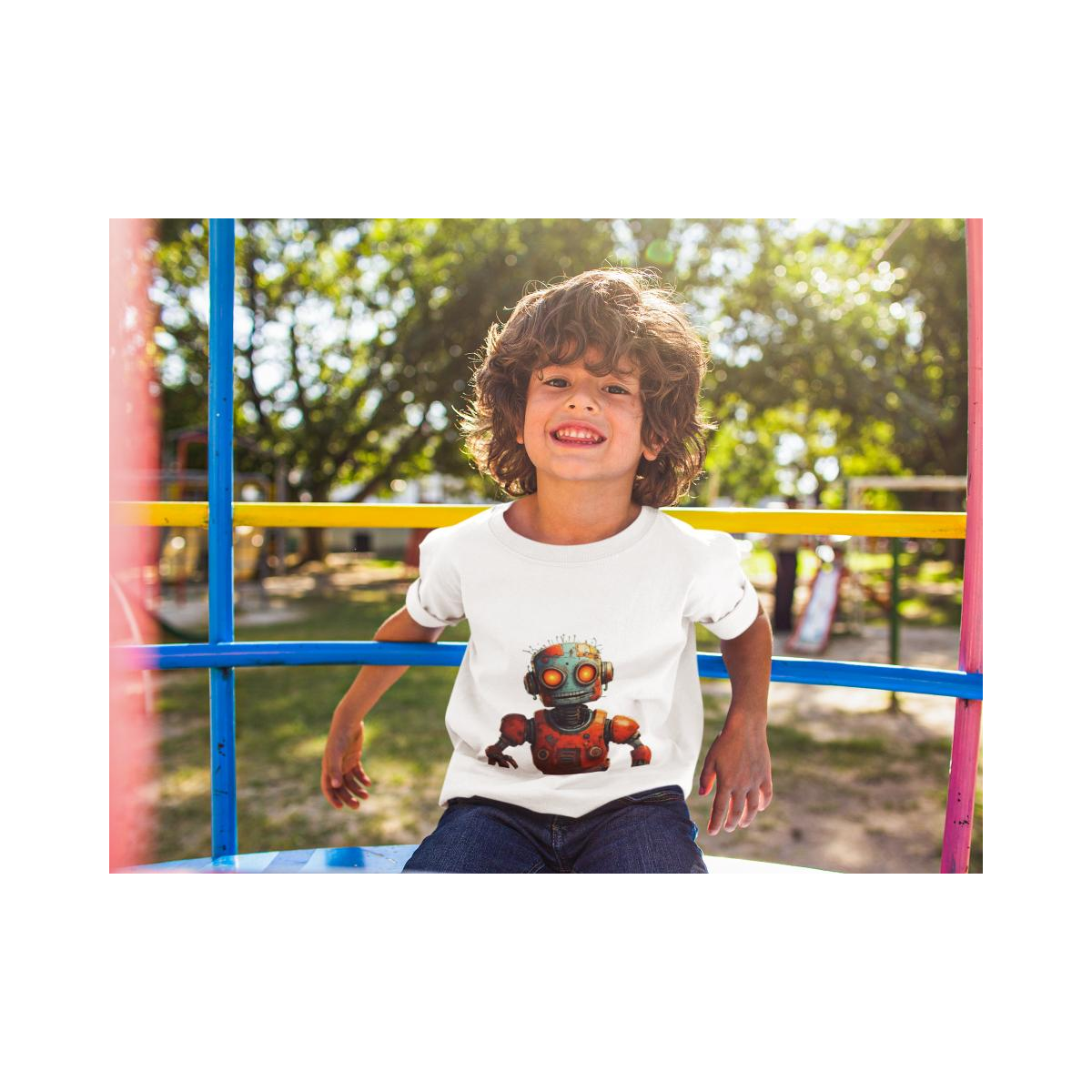 Kinder T-Shirt Watercolor Roboter
