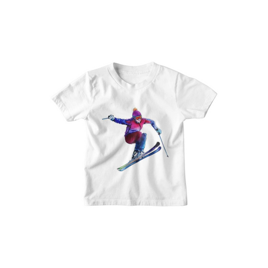 Kinder T-Shirt Watercolor Ski