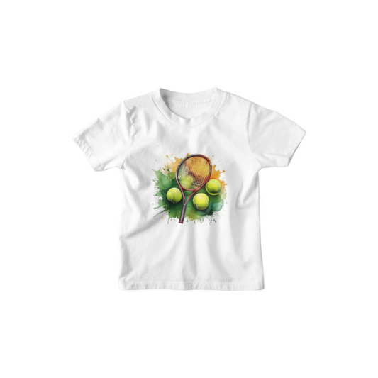 Kinder T-Shirt Watercolor Tennis
