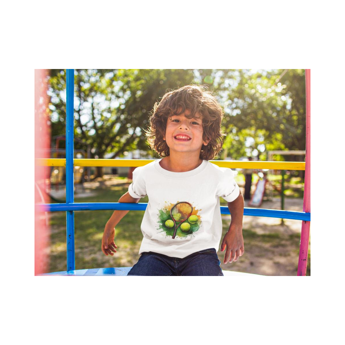 Kinder T-Shirt Watercolor Tennis