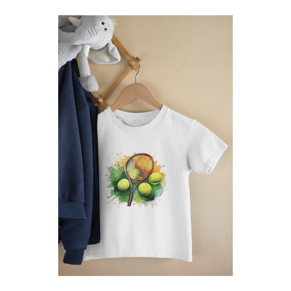 Kinder T-Shirt Watercolor Tennis