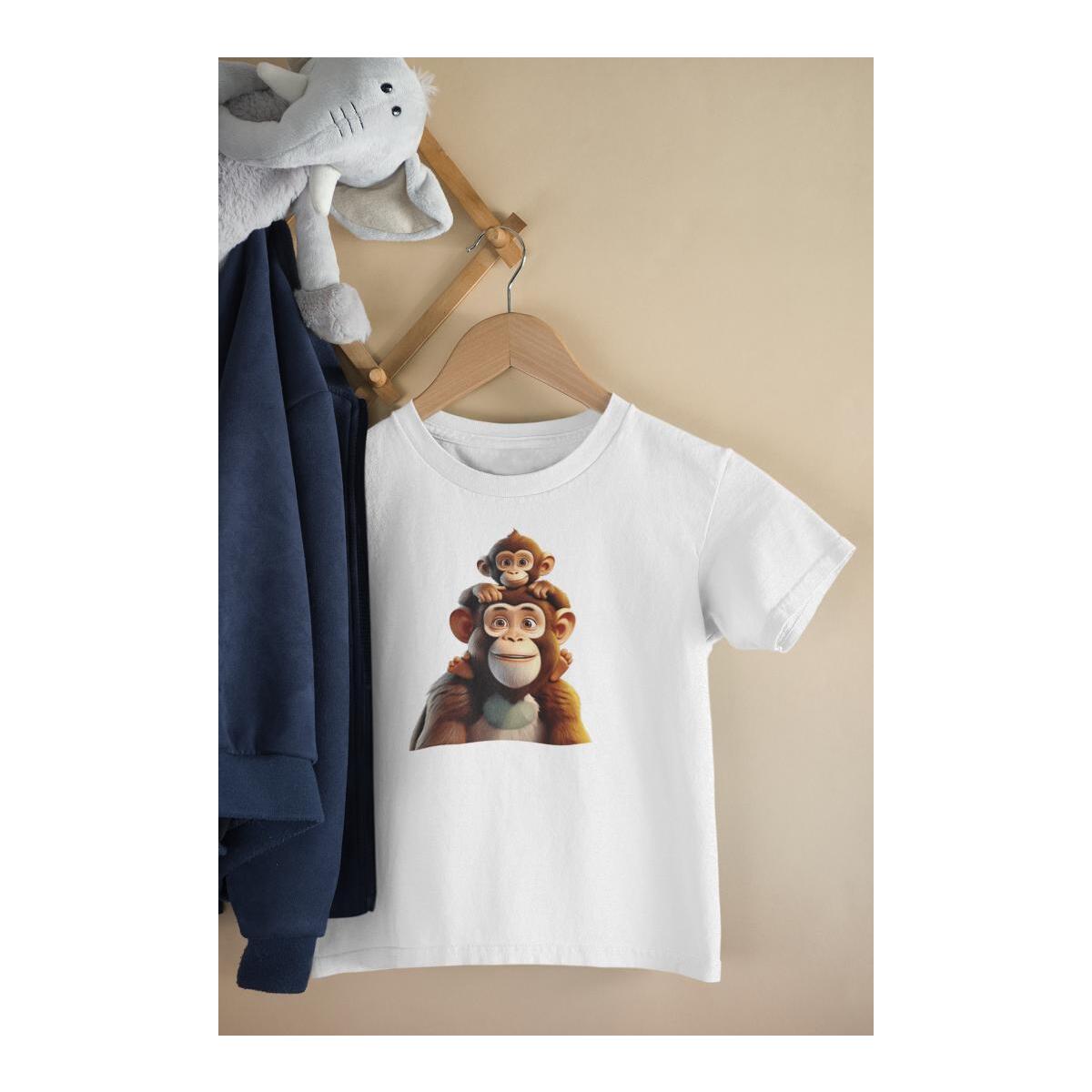 Kinder T-Shirt Affen-Baby mit Vater