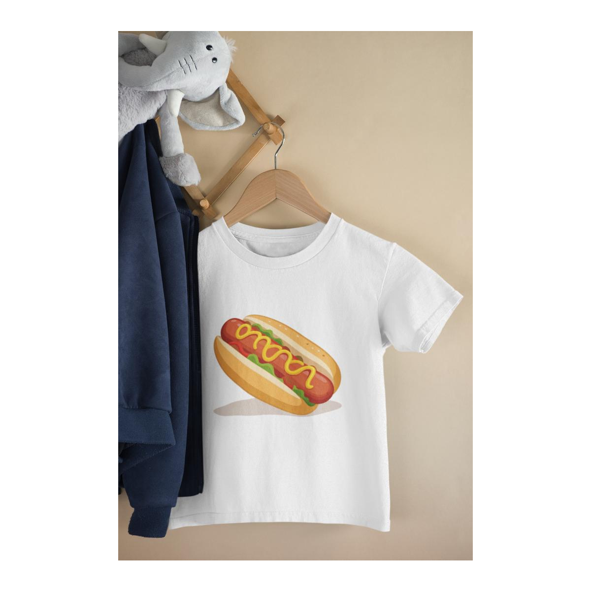Kinder T-Shirt Cartoon Hotdog