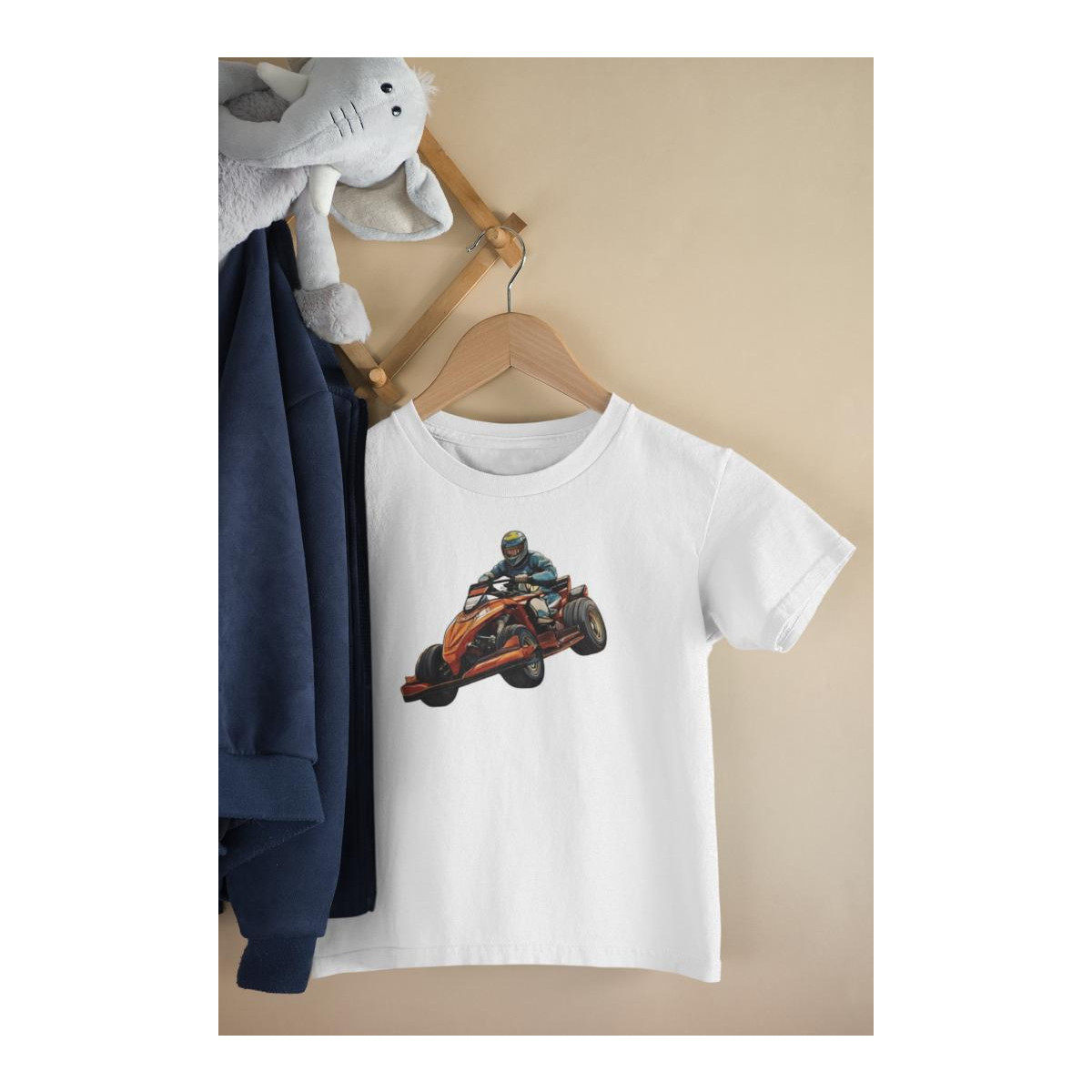 Kinder T-Shirt Comic Gokartfahrer