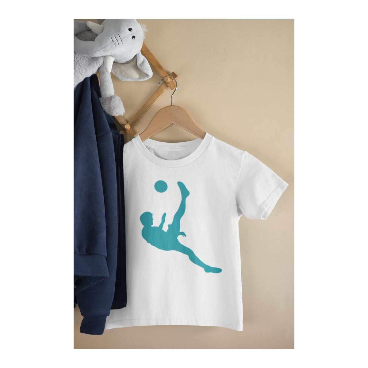 Kinder T-Shirt Fussball Player Silhouette