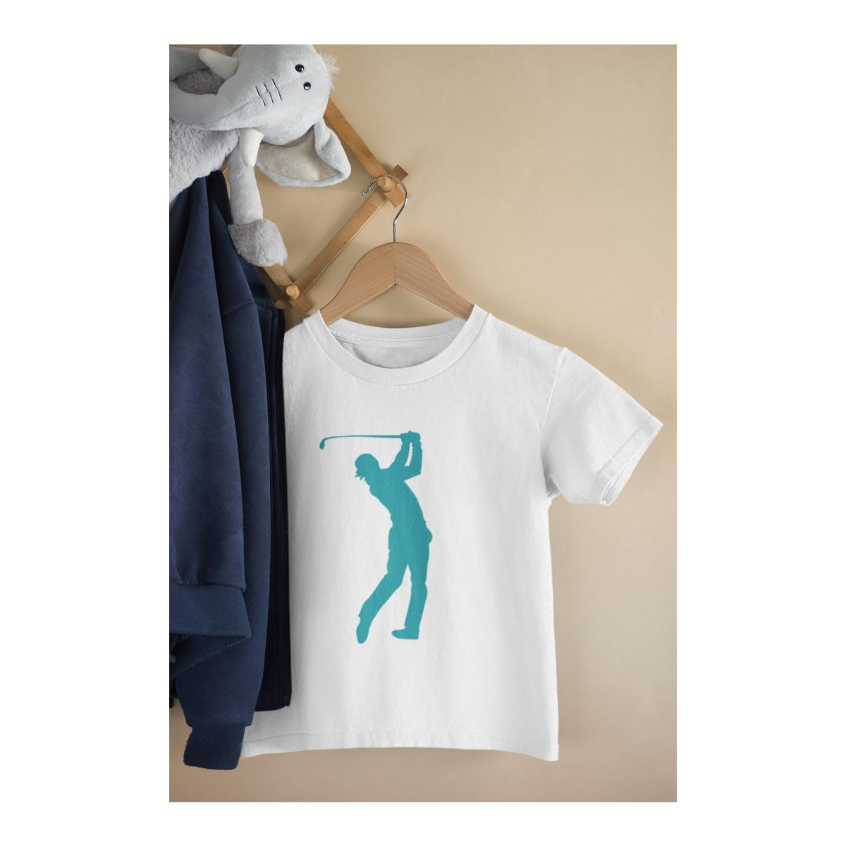 Kinder T-Shirt Golf Spieler Silhouette