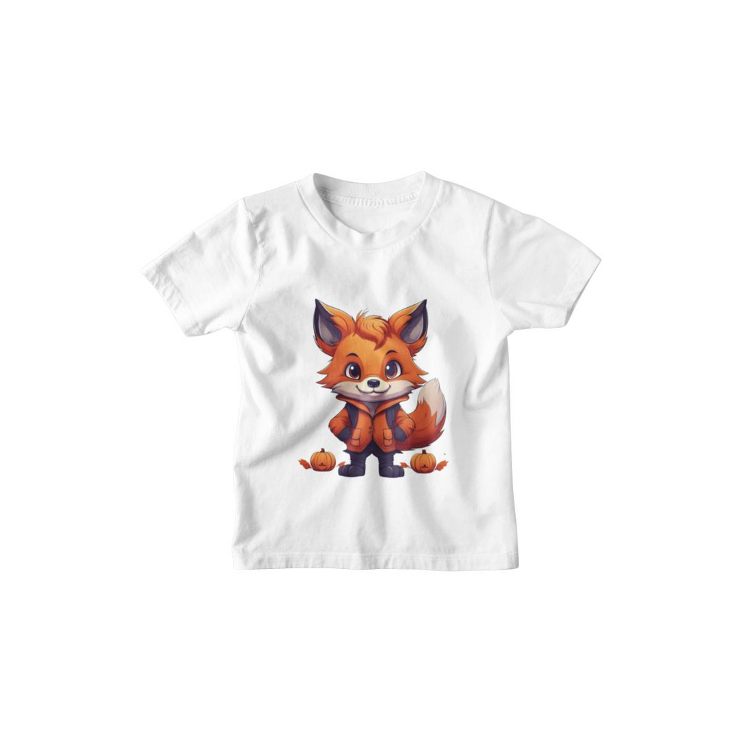 Kinder T-Shirt Halloween Cute Comic Fox