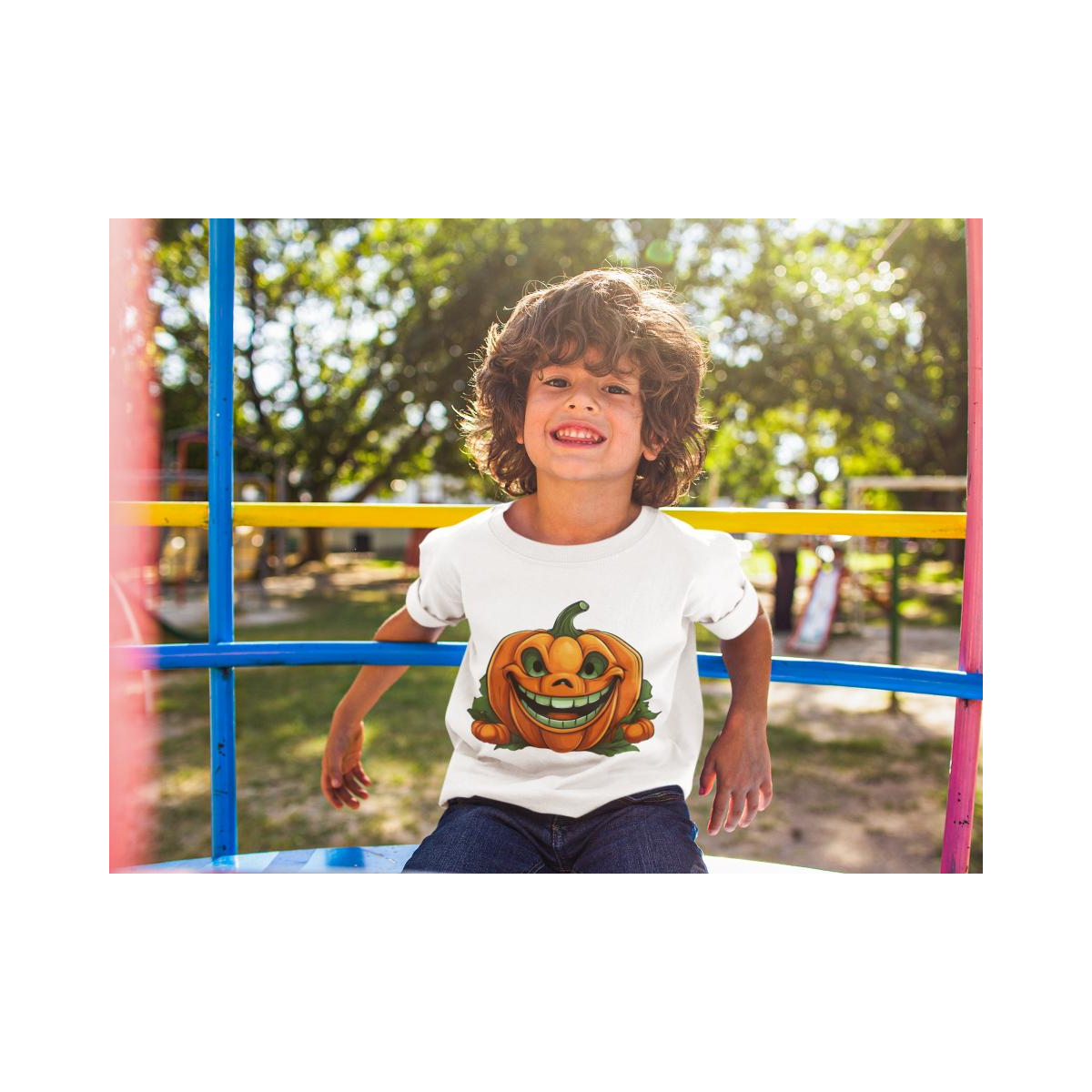 Kinder T-Shirt Halloween Pumpink Smiles