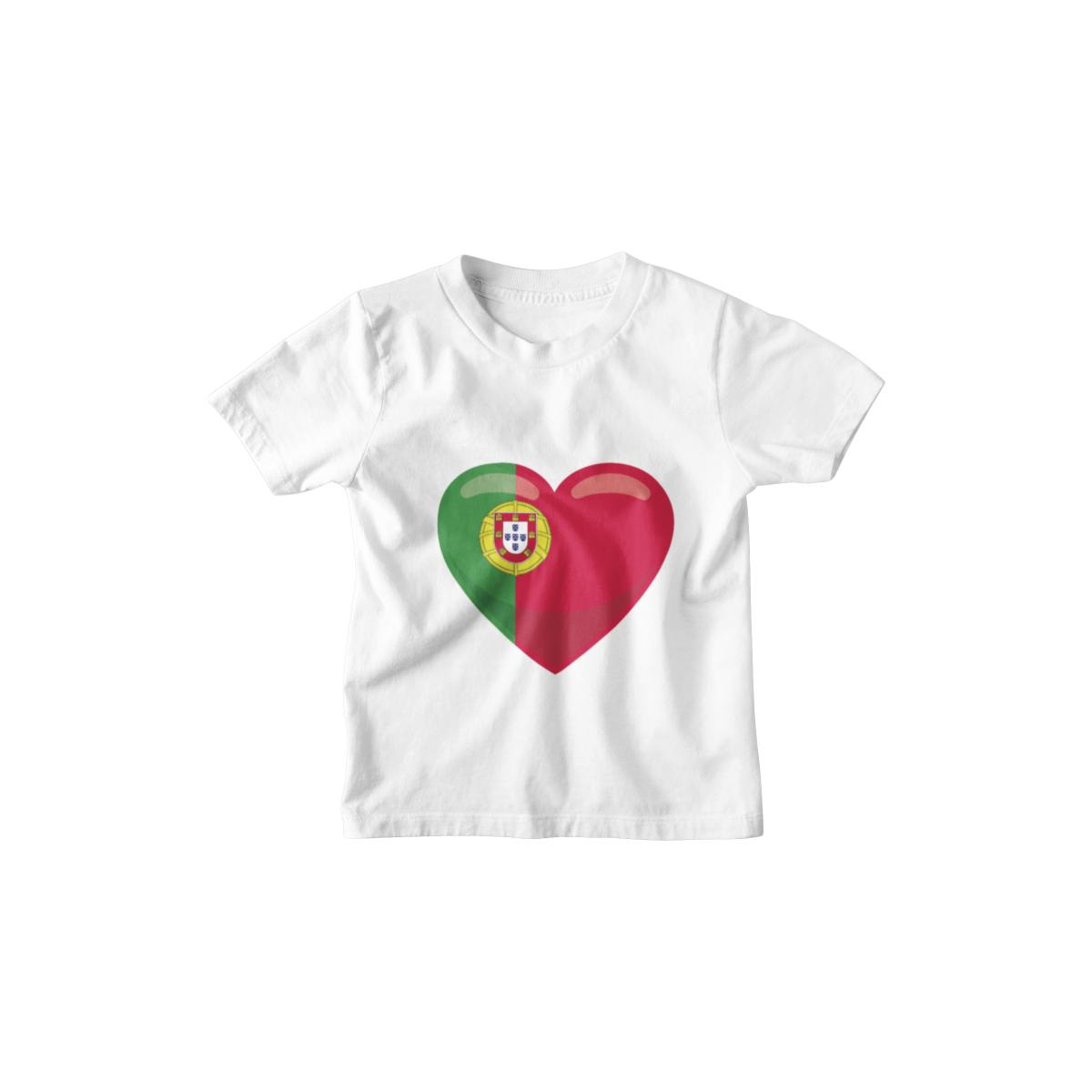 Kinder T-Shirt Herz Flagge Portugal