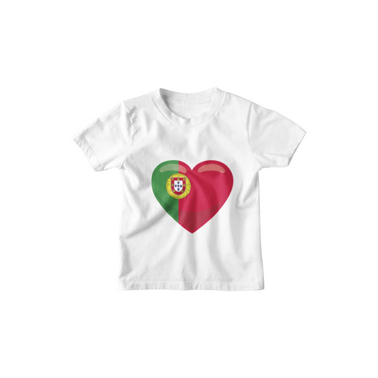 Kinder T-Shirt Herz Flagge Portugal