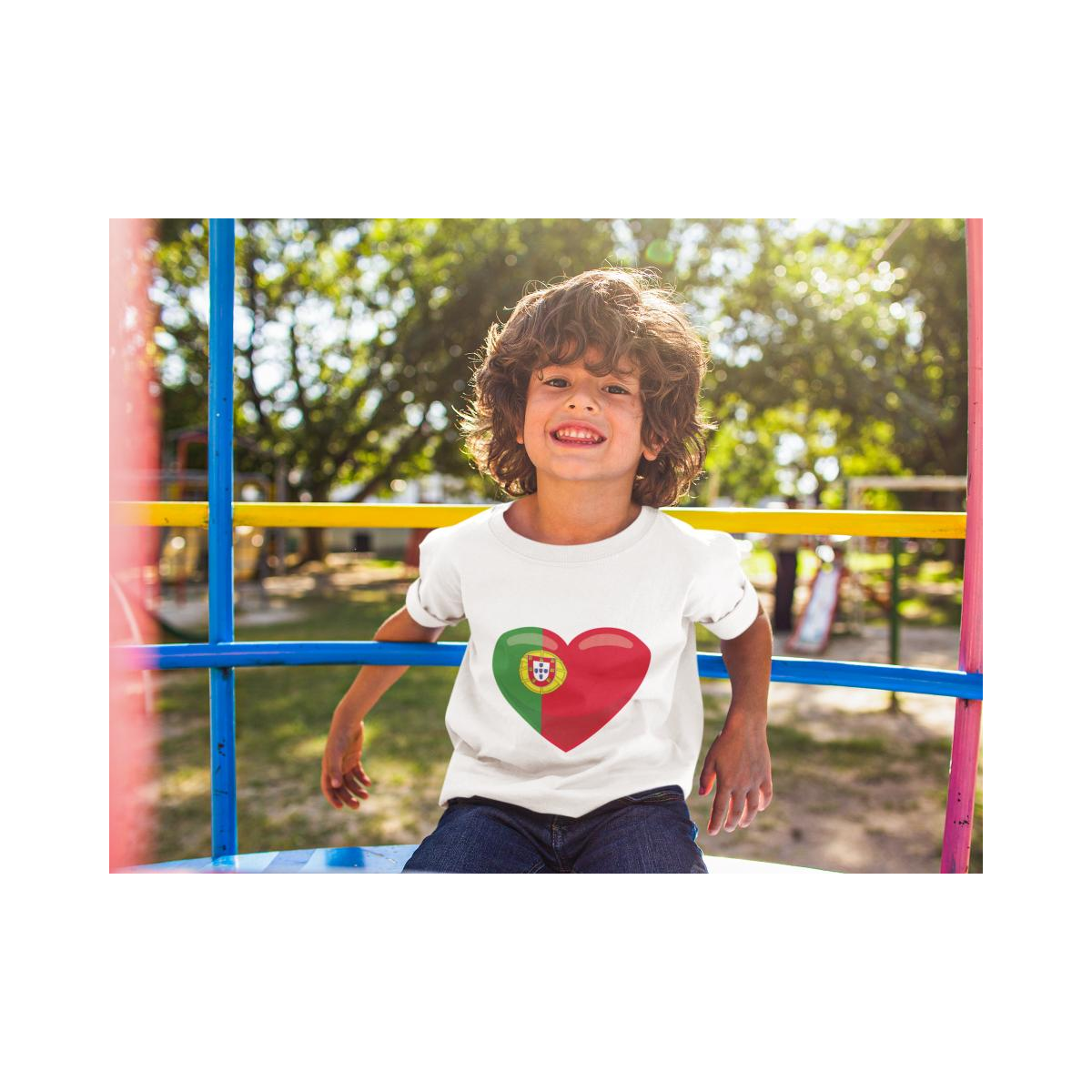 Kinder T-Shirt Herz Flagge Portugal