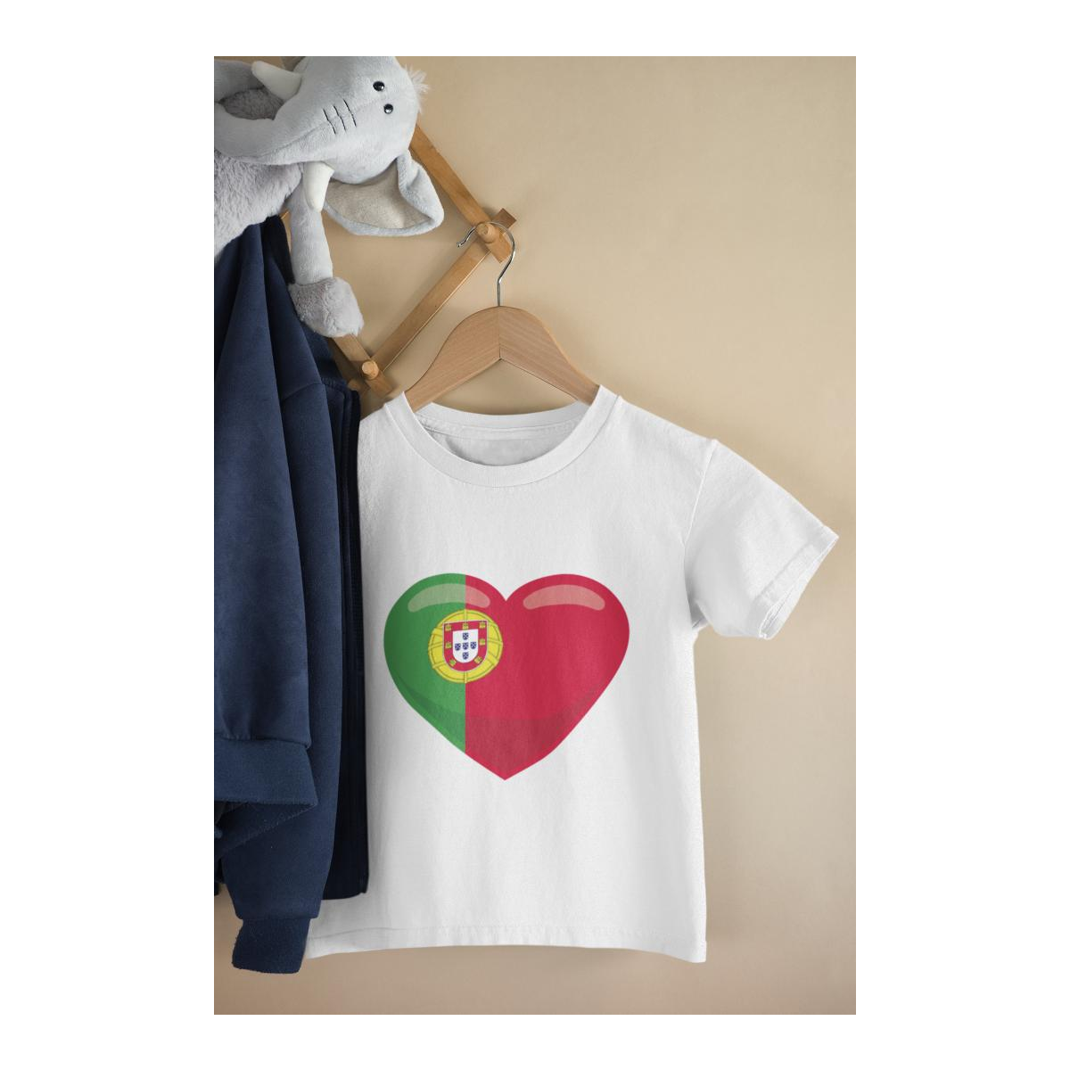 Kinder T-Shirt Herz Flagge Portugal