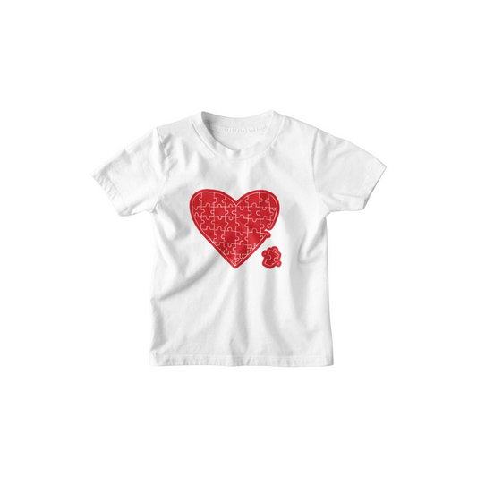 Kinder T-Shirt Herzpuzzle mit Puzzle-Teil