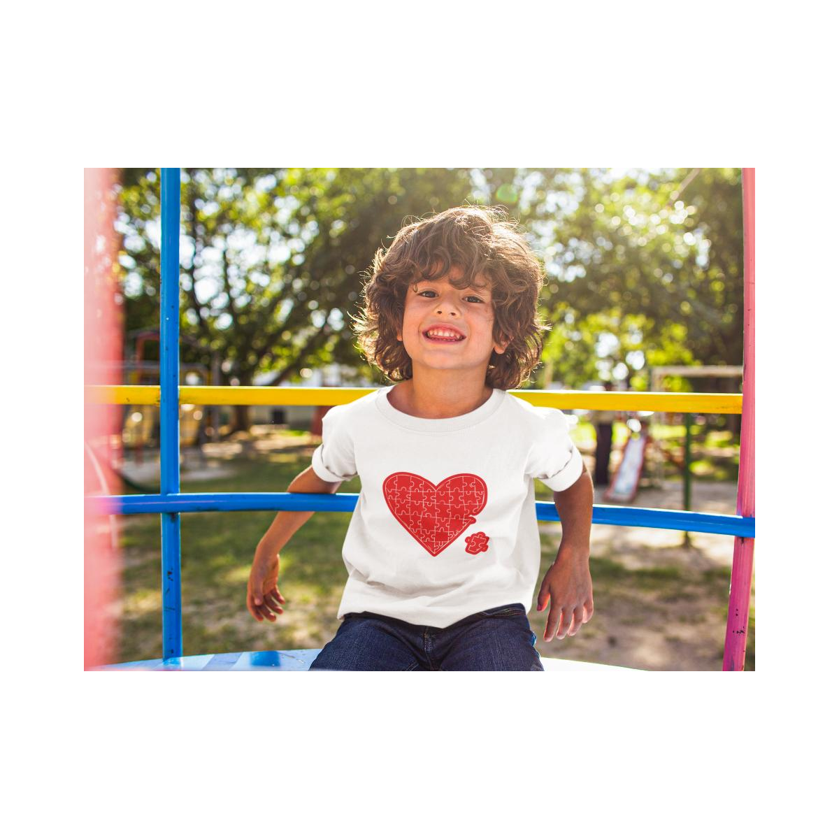 Kinder T-Shirt Herzpuzzle mit Puzzle-Teil