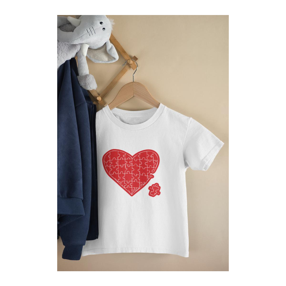 Kinder T-Shirt Herzpuzzle mit Puzzle-Teil