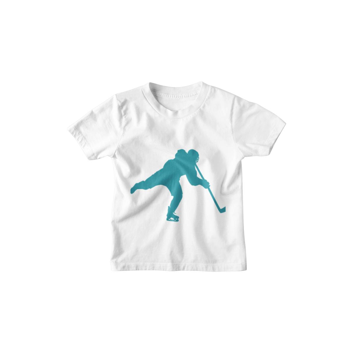 Kinder T-Shirt Hockey Player Shot Silhouette