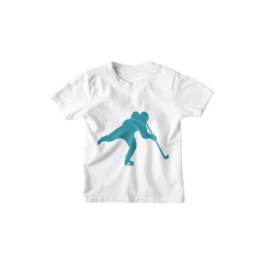 Kinder T-Shirt Hockey Player Shot Silhouette