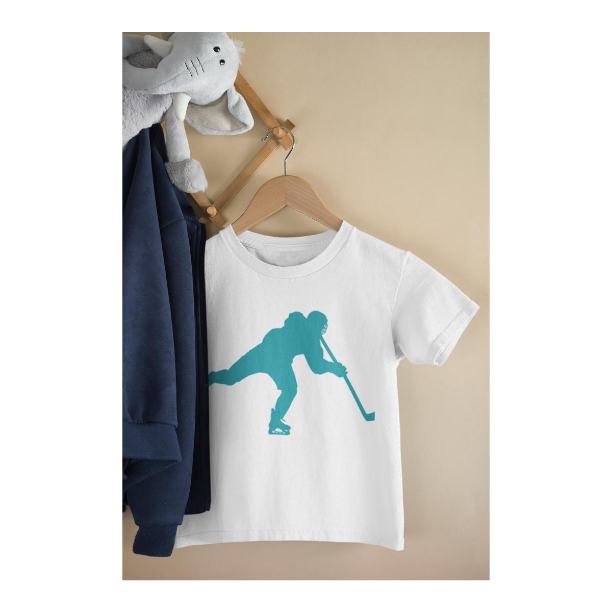 Kinder T-Shirt Hockey Player Shot Silhouette