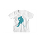 Kinder T-Shirt Hockey Player Silhouette in Grau