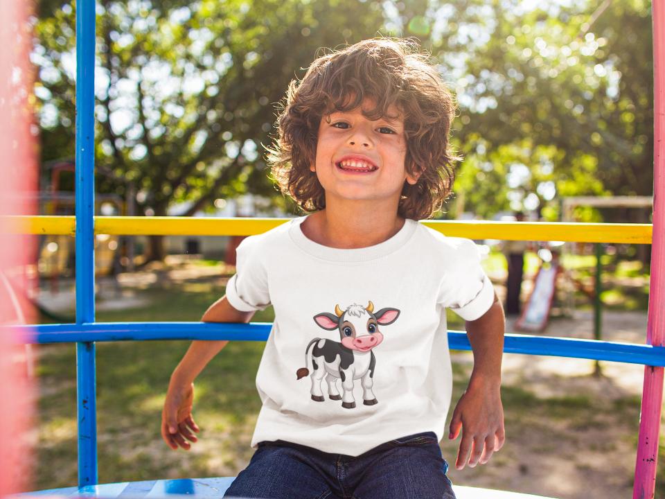 Kinder T-Shirt Kleine Comic Kuh