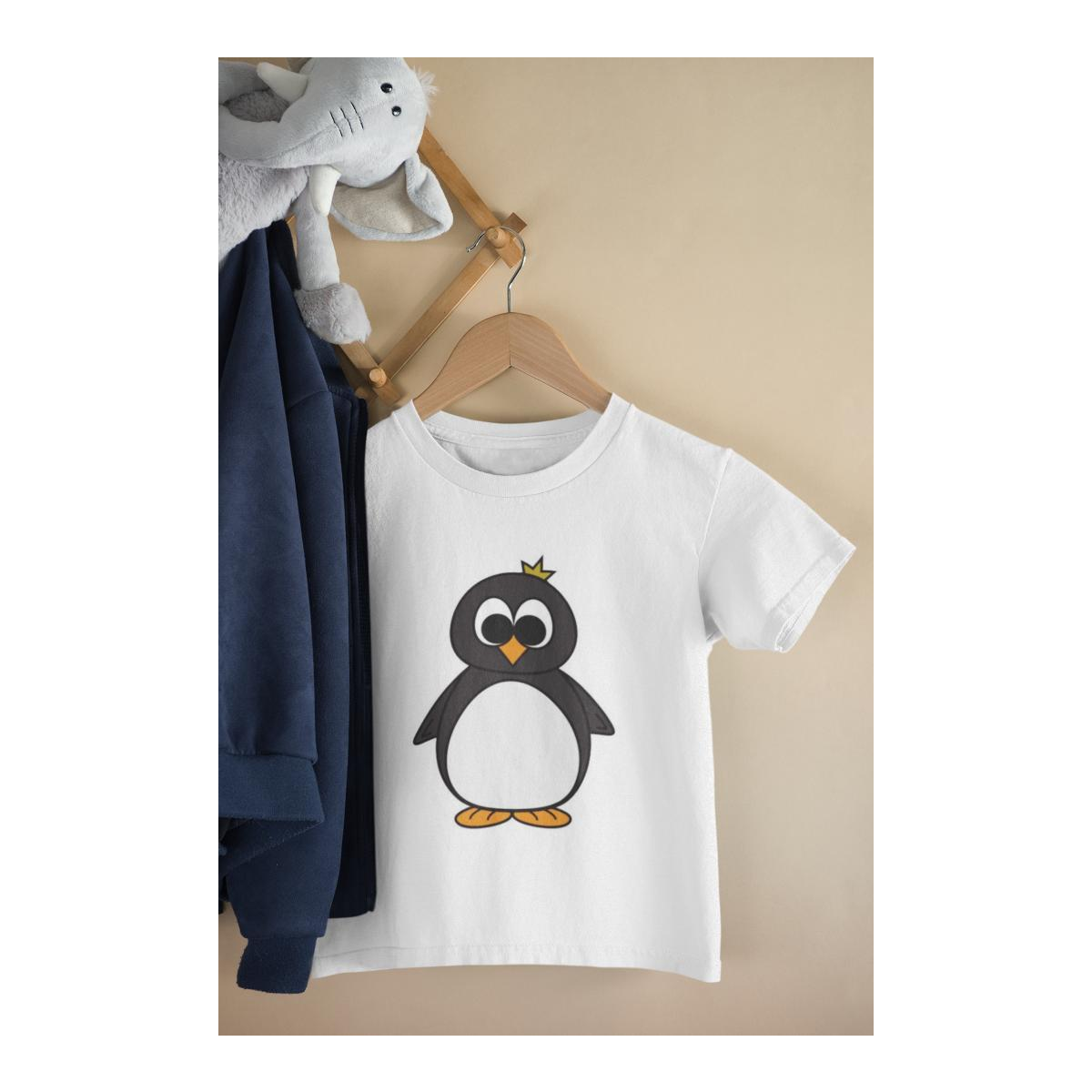 Kinder T-Shirt Kleiner Pinguin König