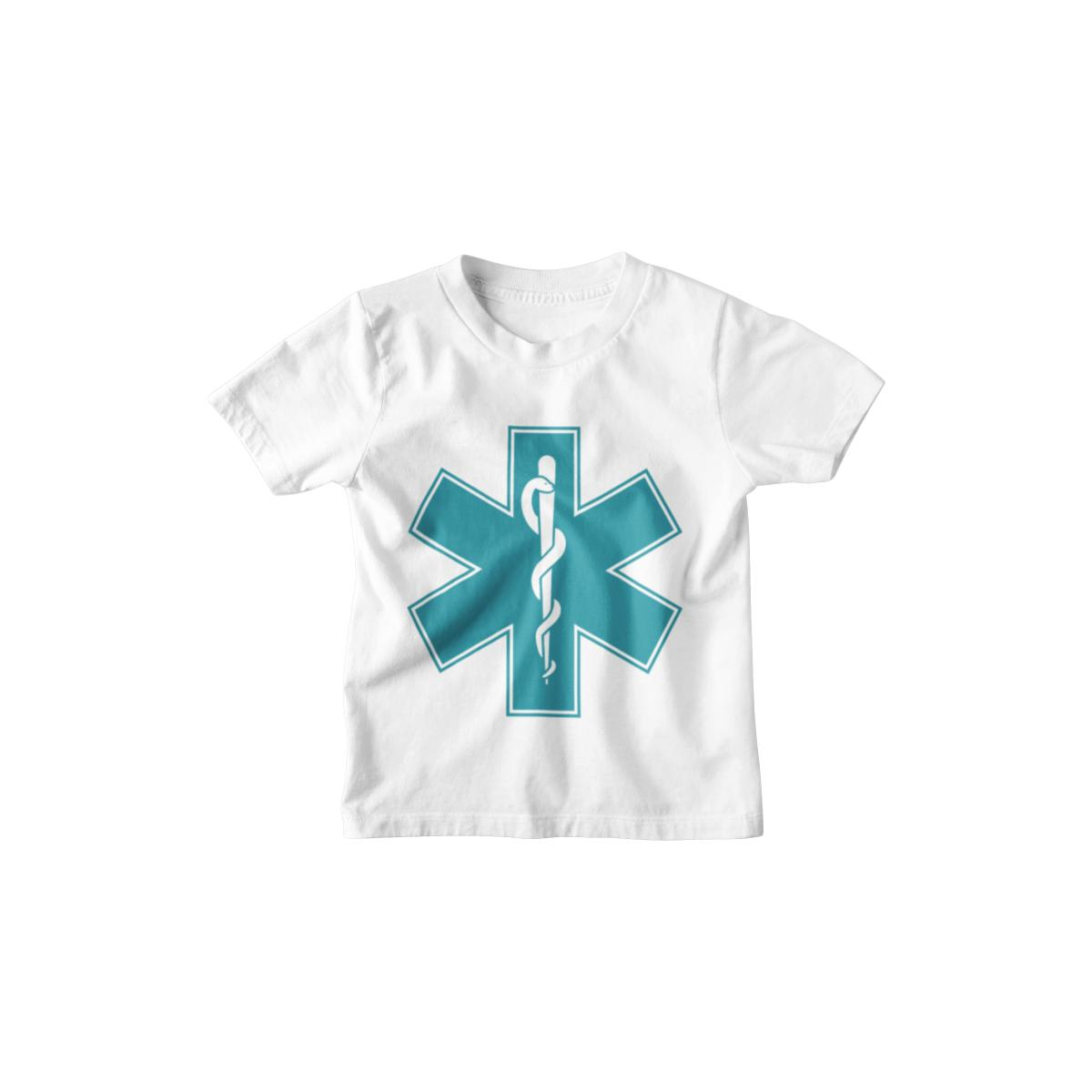 Kinder T-Shirt Paramedic Symbol in Weiss