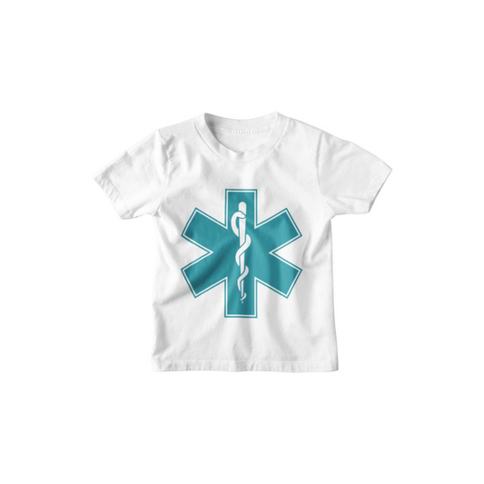 Kinder T-Shirt Paramedic Symbol in Weiss