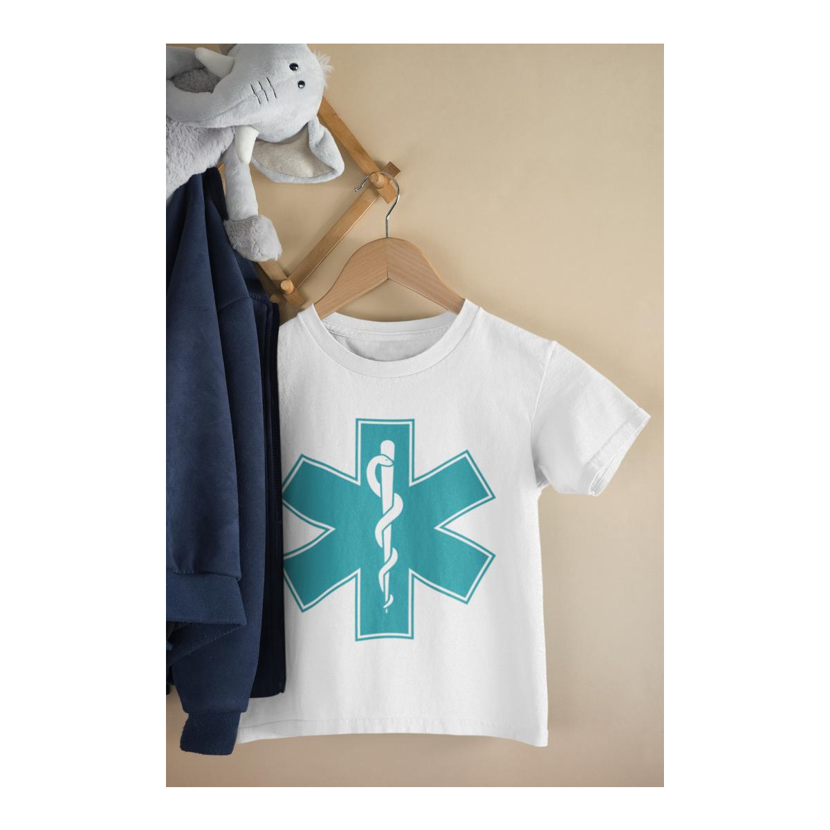 Kinder T-Shirt Paramedic Symbol in Weiss