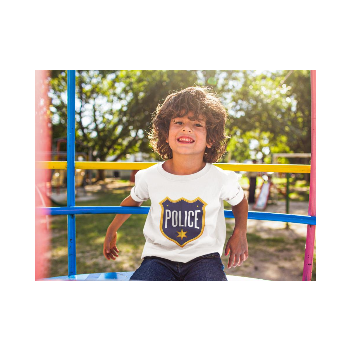 Kinder T-Shirt Police Patches
