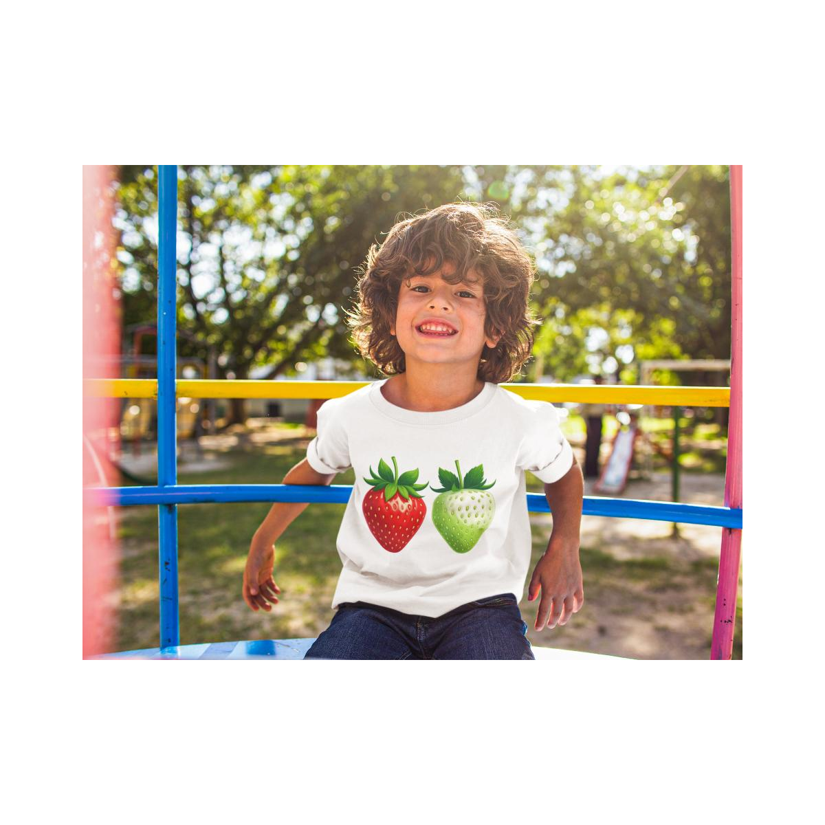 Kinder T-Shirt Realistische Erdbeere